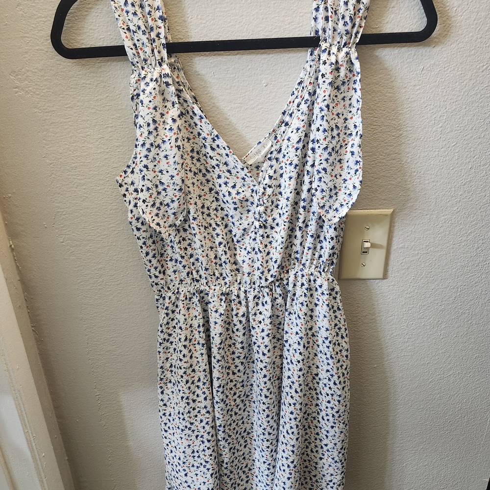 Sienna Sky Floral Top with Blue and Red Accents